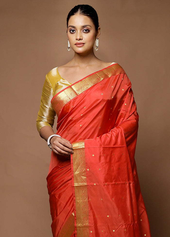 Pink Kanjivaram Silk Saree With Blouse Piece