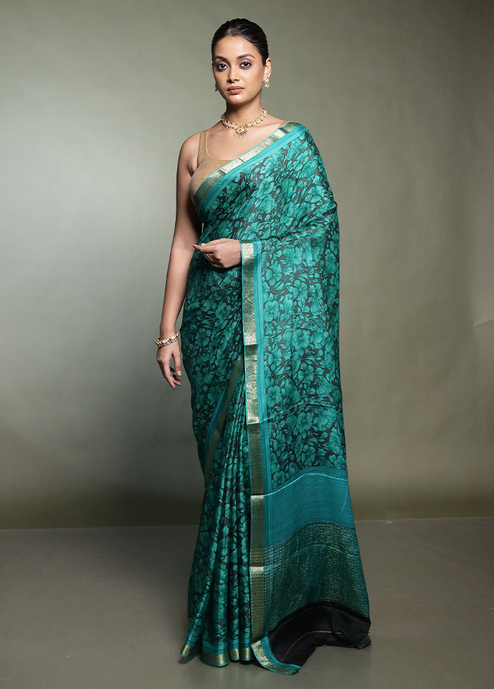 Grey Handloom Chiffon Pure Silk Saree With Blouse Piece