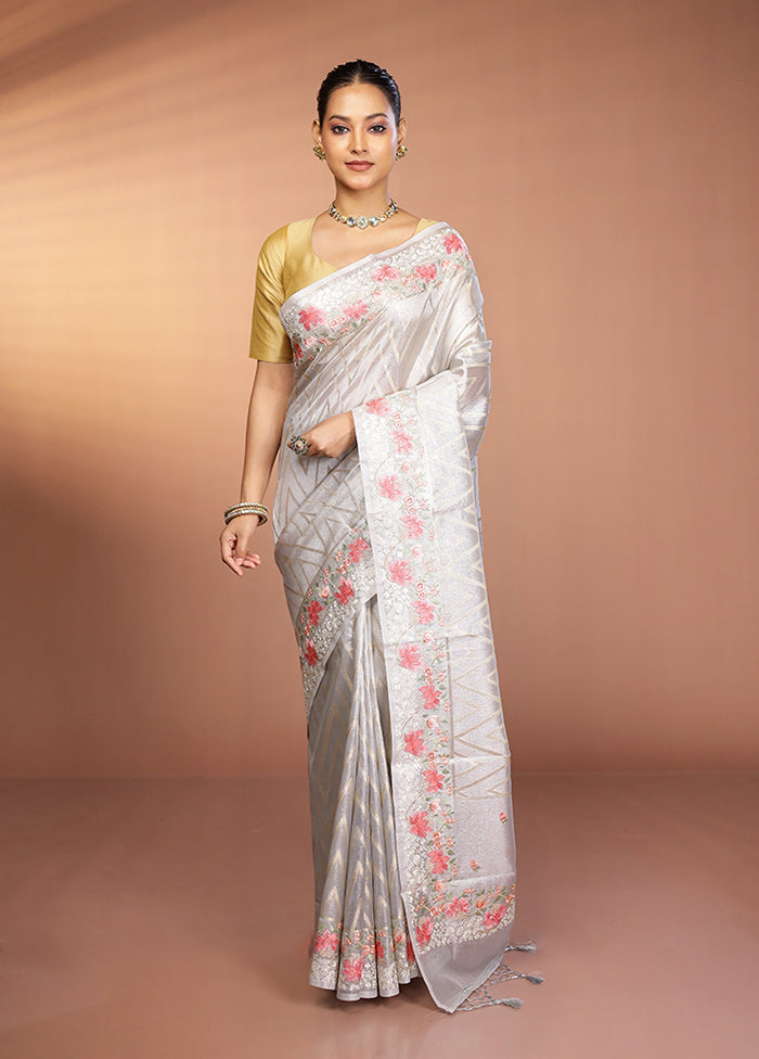 Gold Tissue Silk Saree With Blouse Piece