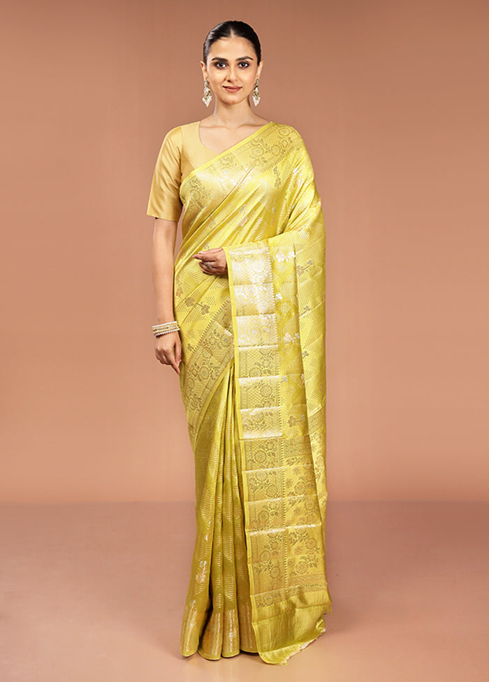 Green Handloom Dupion Pure Silk Saree With Blouse Piece