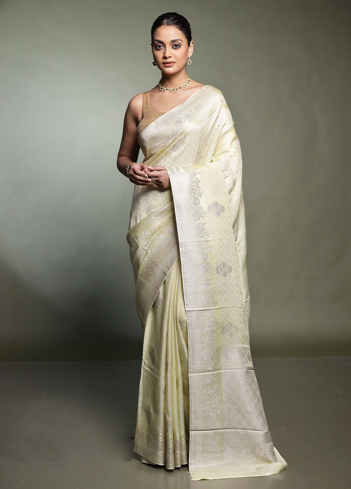 Cream Handloom Dupion Pure Silk Saree With Blouse Piece