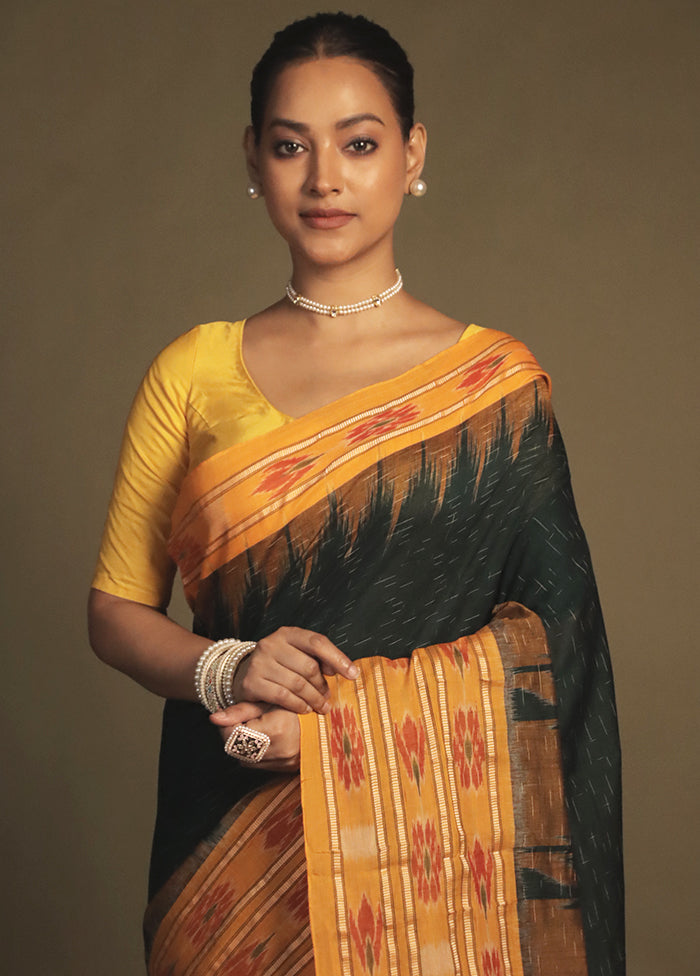 Green Bomkai Silk Saree Without Blouse Piece