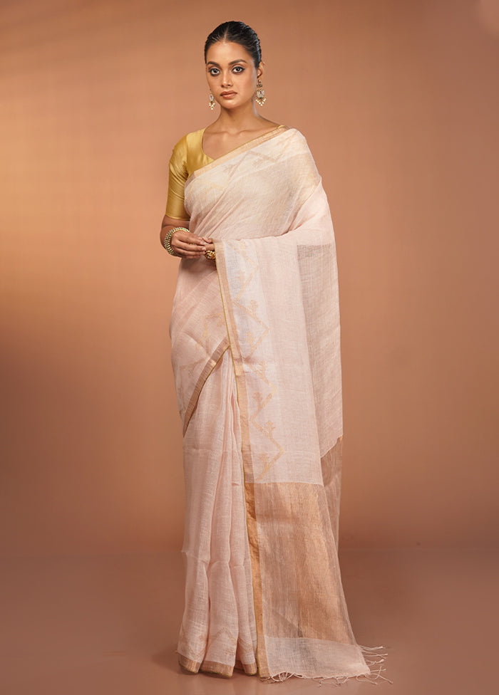 Pink Matka Silk Saree With Blouse Piece