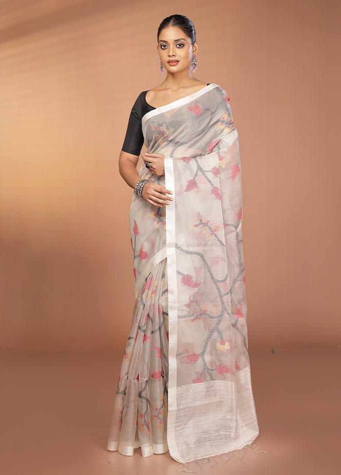 Pink Handloom Matka Pure Silk Saree With Blouse Piece