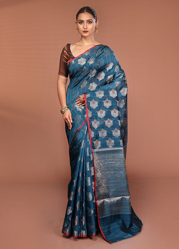 Green Kora Silk Saree With Blouse Piece