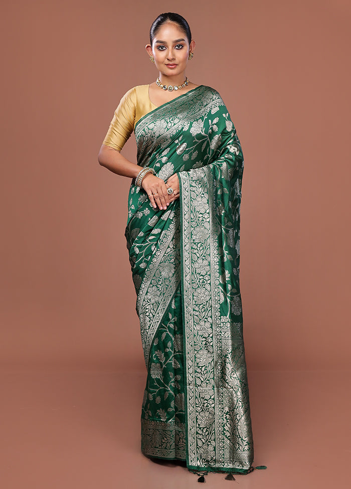 Green Dupion Silk Saree With Blouse Piece