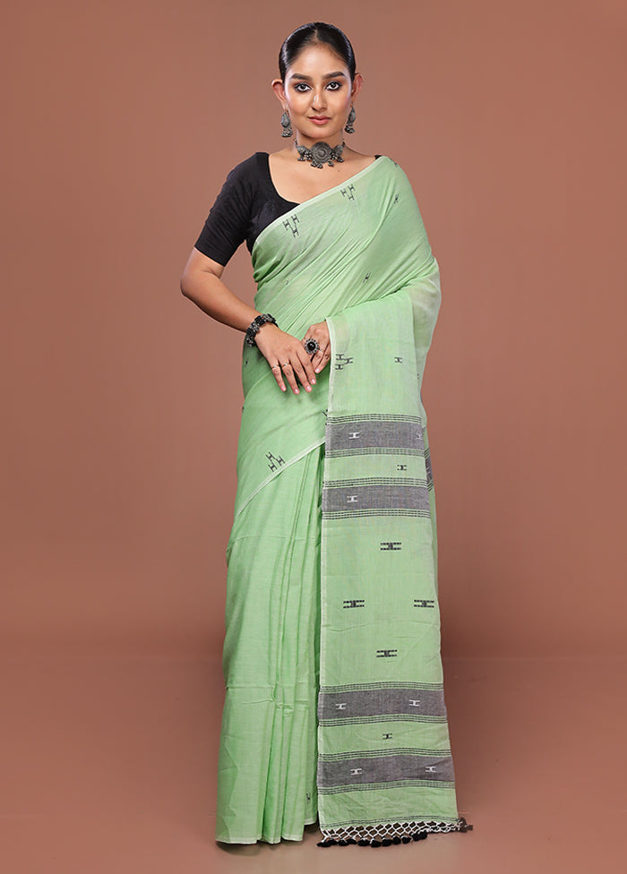 Green Matka Silk Saree With Blouse Piece