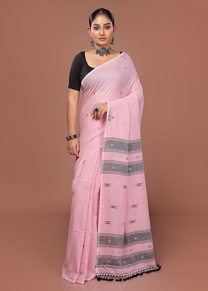 Pink Matka Silk Saree With Blouse Piece