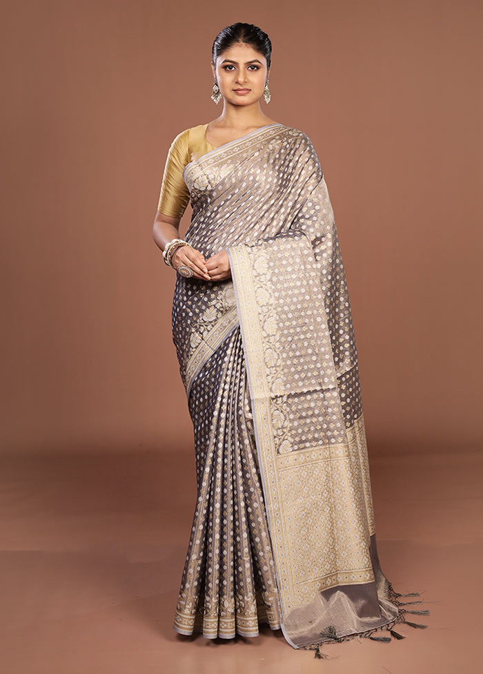 Purple Tissue Silk Saree With Blouse Piece