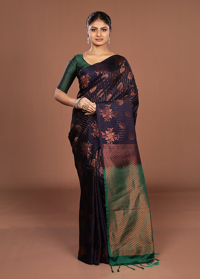 Purple Kanjivaram Silk Saree With Blouse Piece