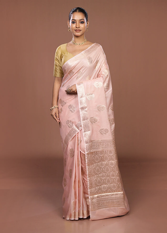 Pink Dupion Silk Saree With Blouse Piece