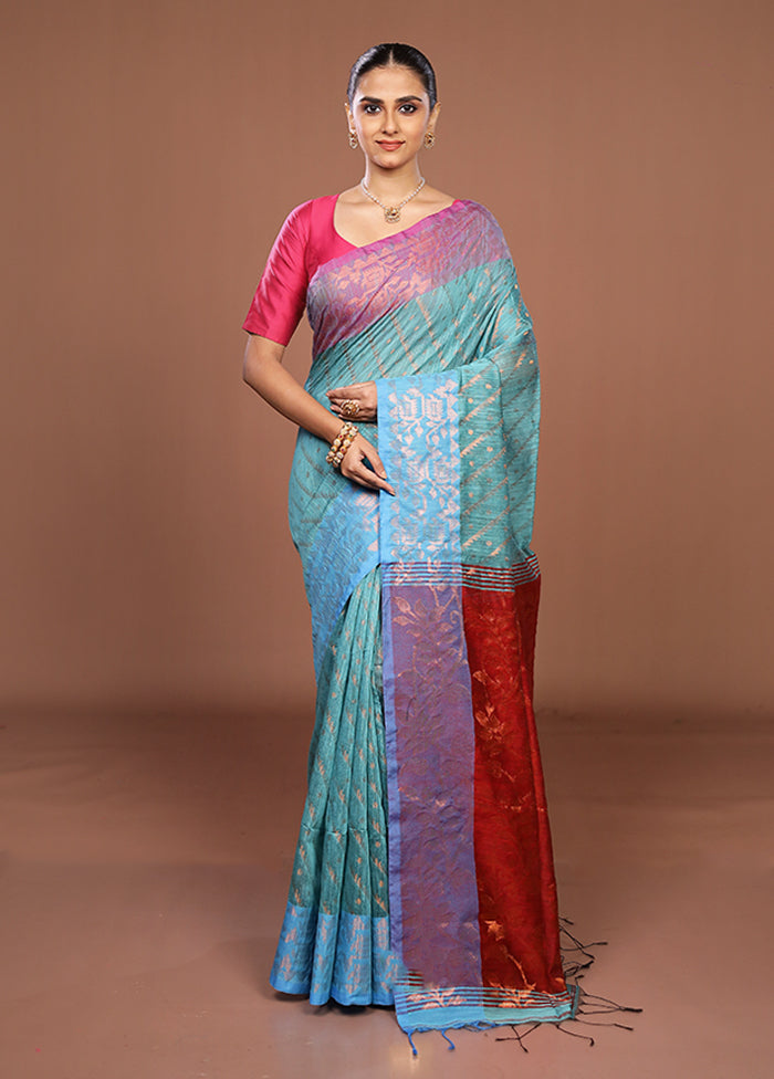 Red Matka Silk Saree With Blouse Piece