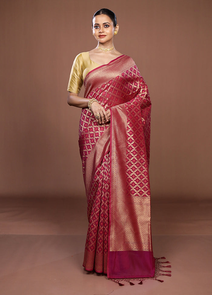 Purple Kora Silk Saree With Blouse Piece