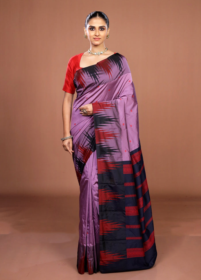 Purple Kanjivaram Silk Saree With Blouse Piece
