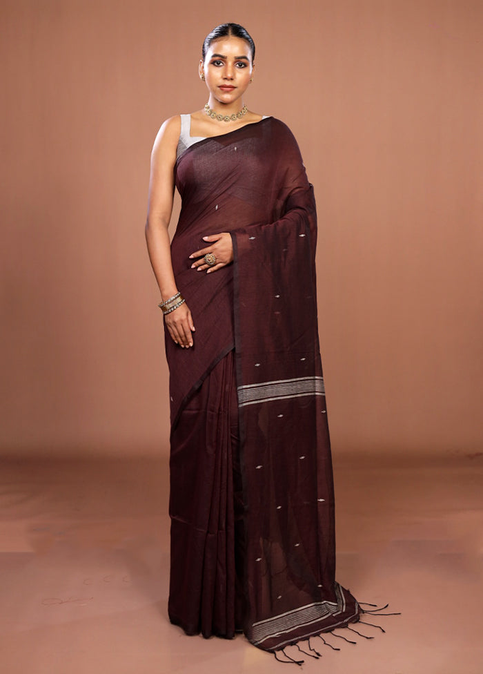 Maroon Matka Silk Saree With Blouse Piece