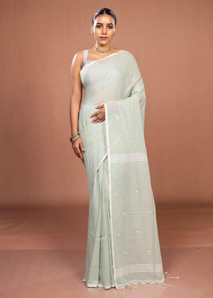 Green Matka Silk Saree With Blouse Piece