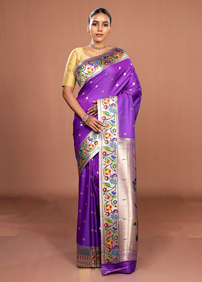 Blue Dupion Silk Saree With Blouse Piece