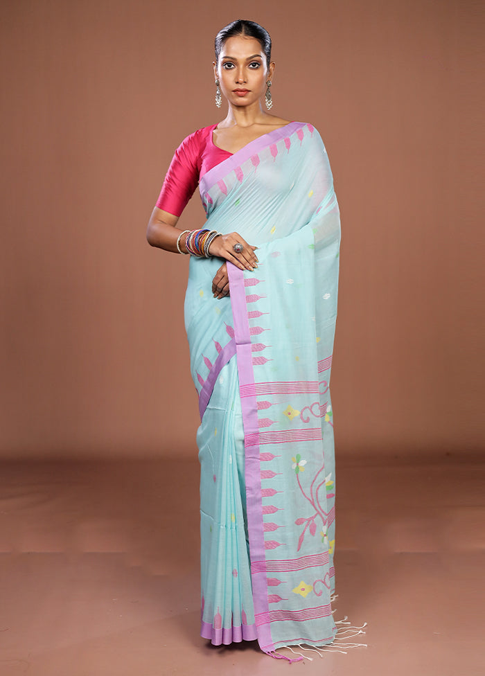 Green Matka Silk Saree With Blouse Piece