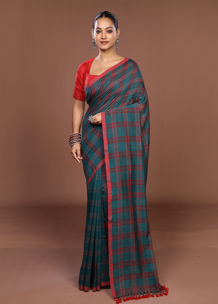 Green Matka Silk Saree With Blouse Piece