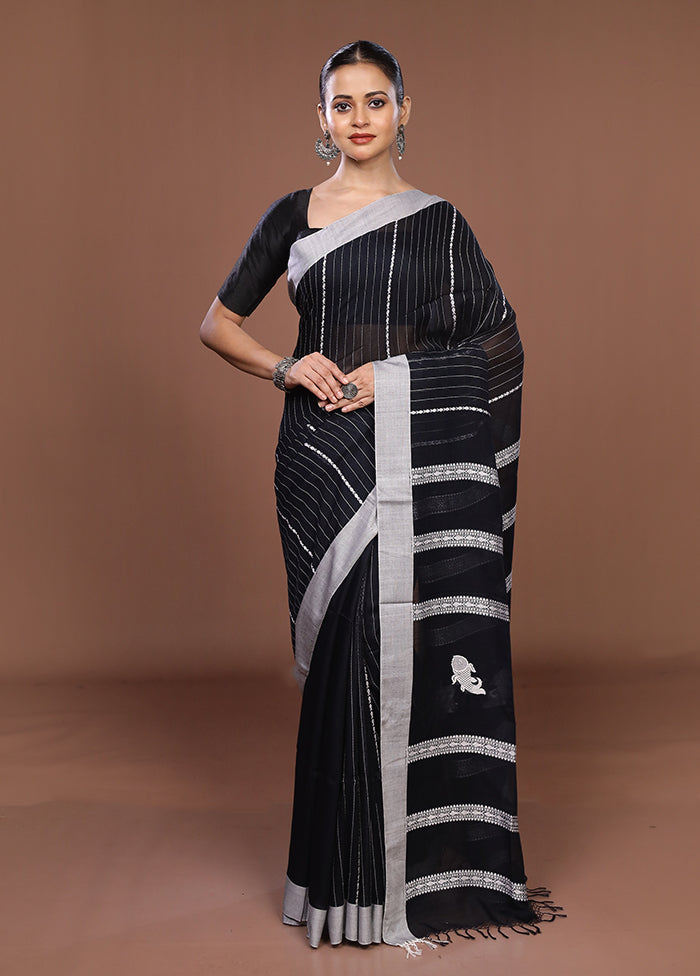 Grey Matka Silk Saree With Blouse Piece
