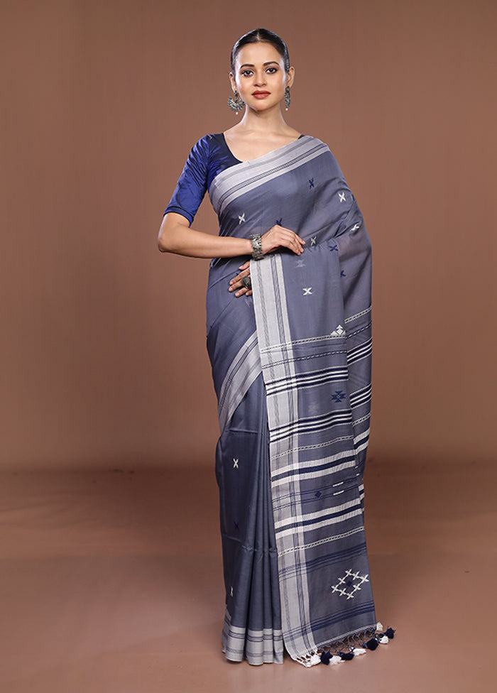 Black Matka Silk Saree With Blouse Piece