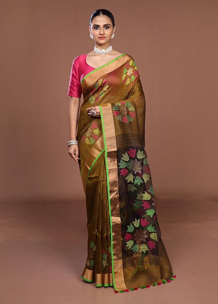 Yellow Matka Silk Saree With Blouse Piece