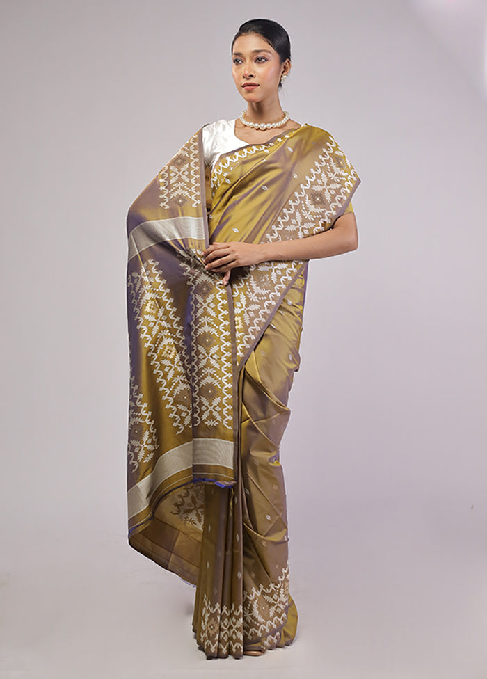 Cream Dupion Silk Saree With Blouse Piece
