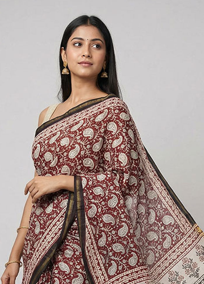 Multicolor Chanderi Silk Saree With Blouse Piece