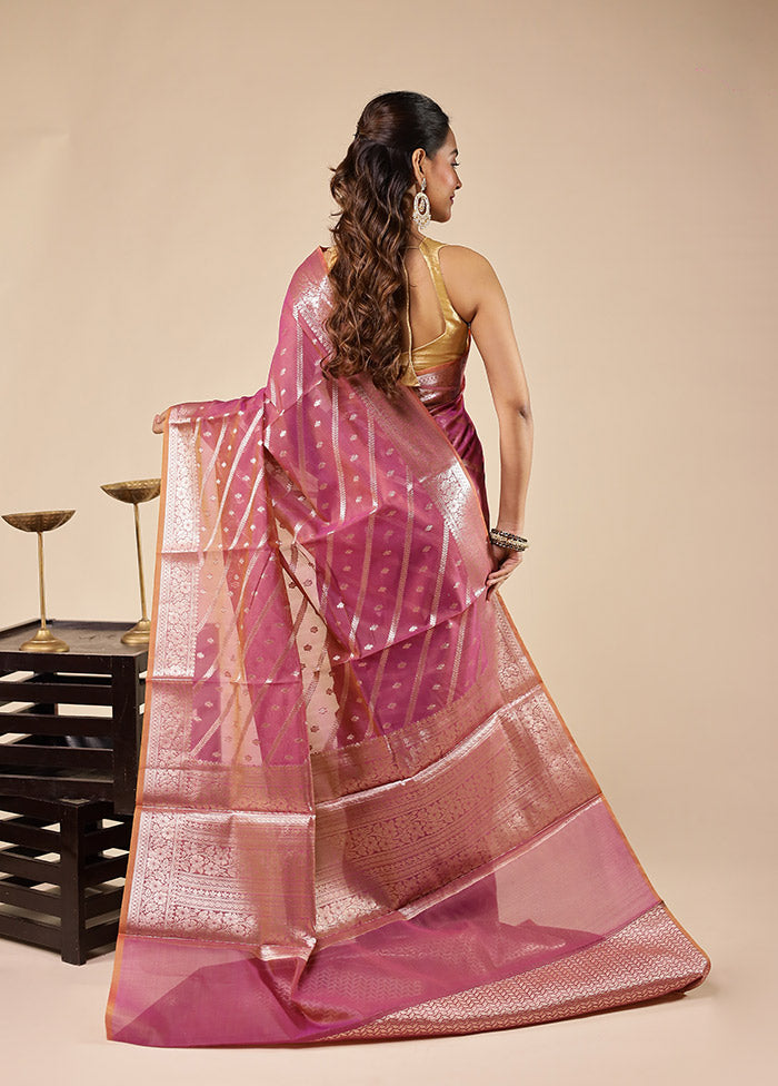 Purple Kora Silk Saree With Blouse Piece