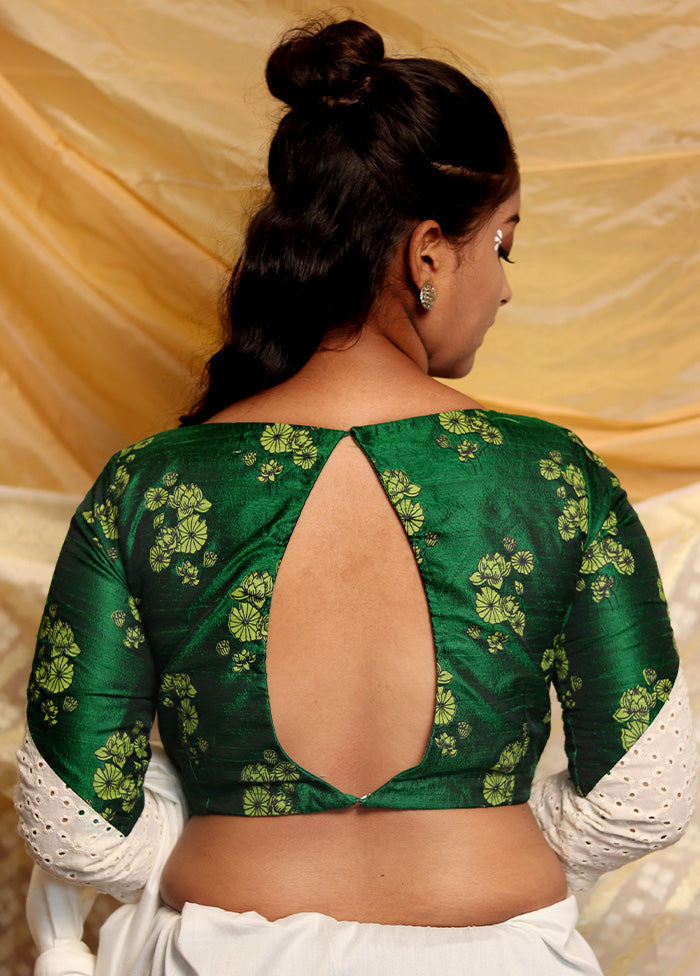Green Silk Designer Blouse - Indian Silk House Agencies