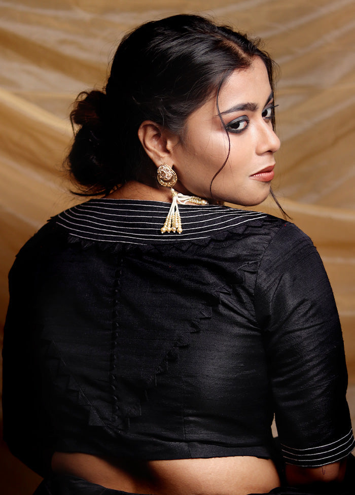 Black Silk Designer Blouse - Indian Silk House Agencies