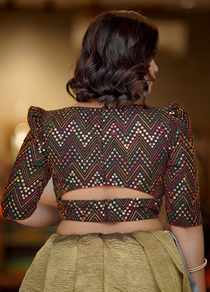 Black Silk Designer Blouse - Indian Silk House Agencies