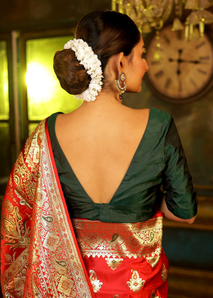 Green Silk Designer Blouse - Indian Silk House Agencies
