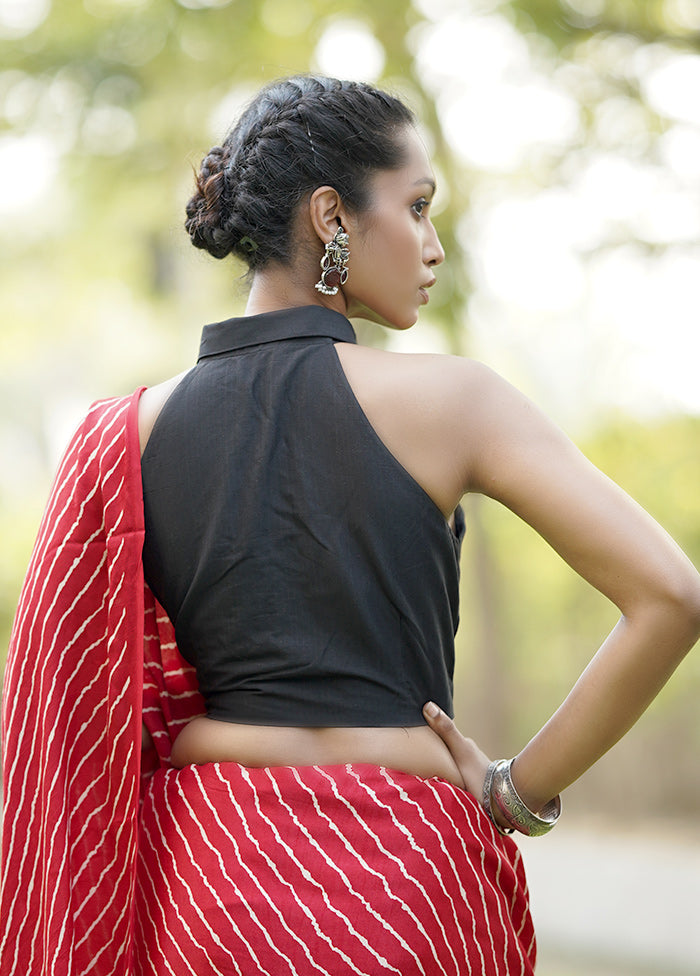 Black Cotton Silk Designer Blouse