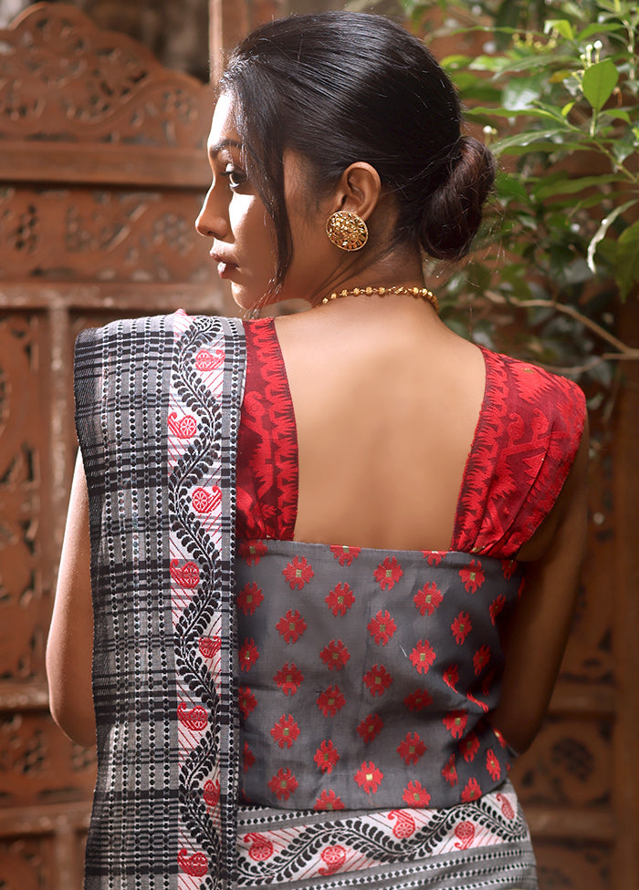 Grey Square Neck Designer Blouse