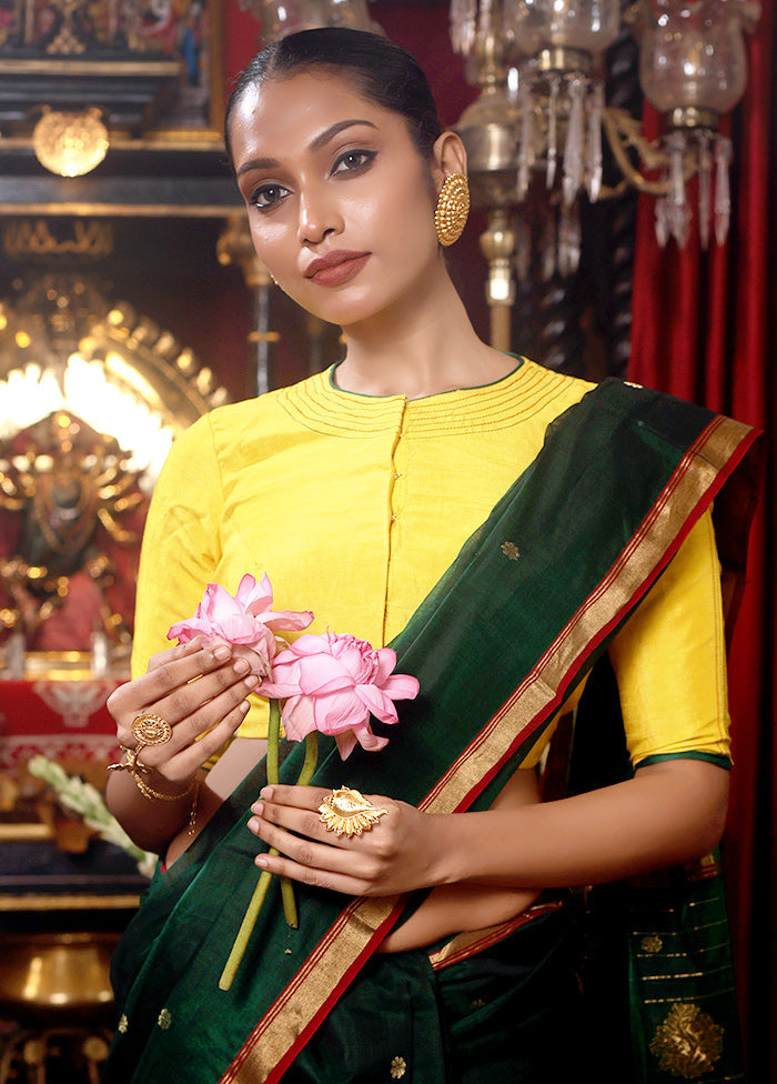 Yellow High Neck Designer Blouse