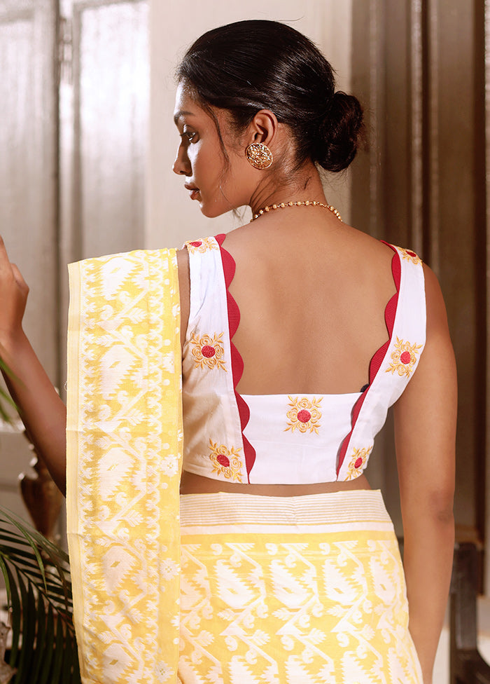 White Square Neck Designer Blouse