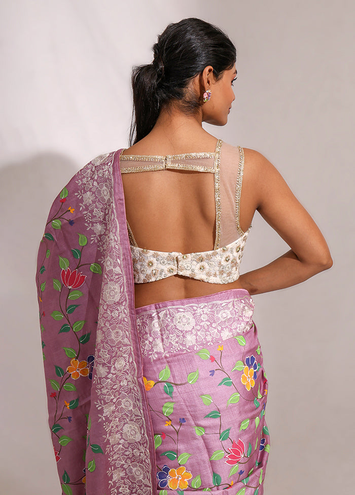 White Sweetheart Neck Designer Blouse