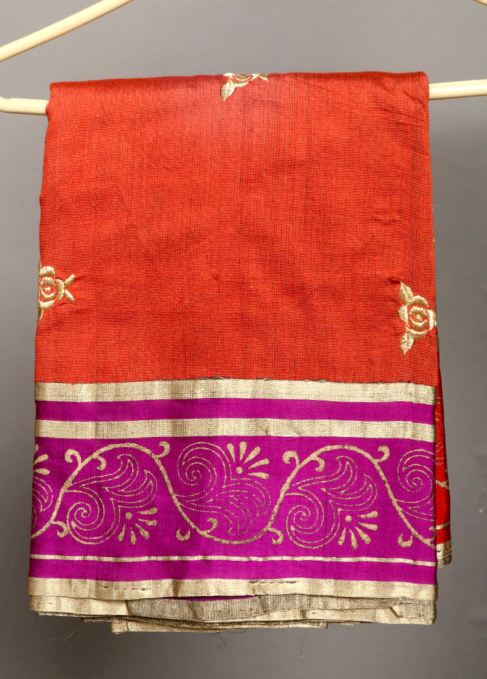 Black Chanderi Pure Silk Handloom Saree With Blouse - Indian Silk House Agencies