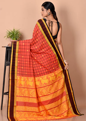 Biswa Bangla Presents Pink Cotton Jamdani Saree With Blouse Piece - Indian Silk House Agencies