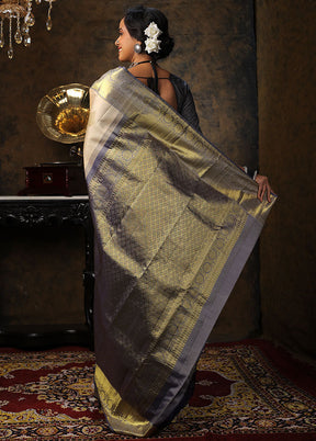 Cream Pure Kanchipuram Silk Saree With Blouse Piece - Indian Silk House Agencies