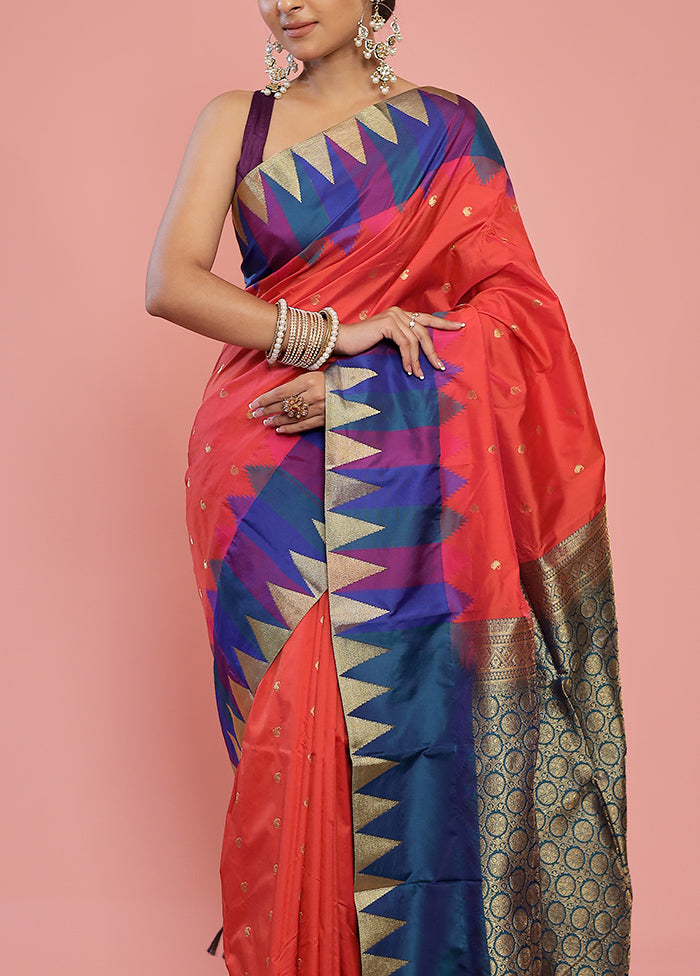 Pink Kanjivaram Silk Saree With Blouse Piece - Indian Silk House Agencies