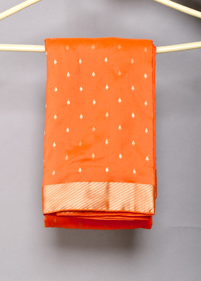 Rust Kanjivaram Silk Sare With Blouse - Indian Silk House Agencies