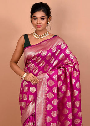 Magenta Uppada Silk Saree With Blouse Piece - Indian Silk House Agencies