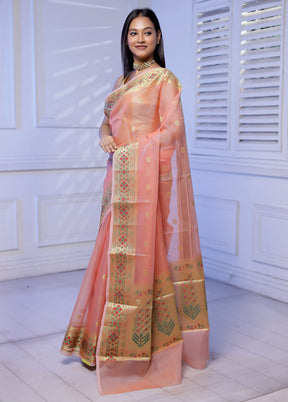 Rust Cotton Saree With Blouse Piece