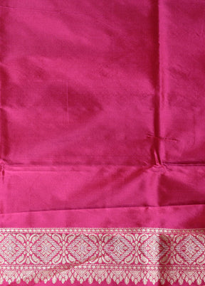 Dark Pink Katan Pure Silk Saree With Blouse Piece - Indian Silk House Agencies