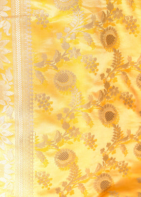 Light Yellow Uppada Silk Saree With Blouse Piece - Indian Silk House Agencies