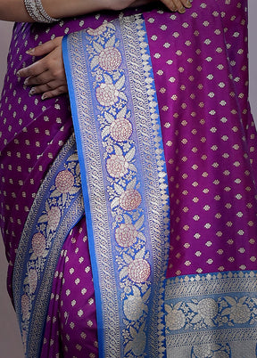 Purple Uppada Silk Saree With Blouse Piece - Indian Silk House Agencies