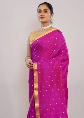 Pink Kanjivaram Silk Saree With Blouse Piece - Indian Silk House Agencies