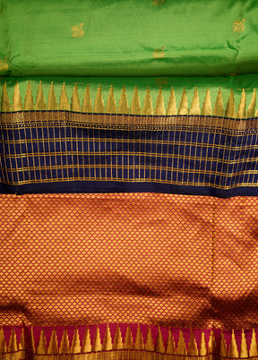 Green Kanjivaram Silk Saree With Blouse Piece - Indian Silk House Agencies